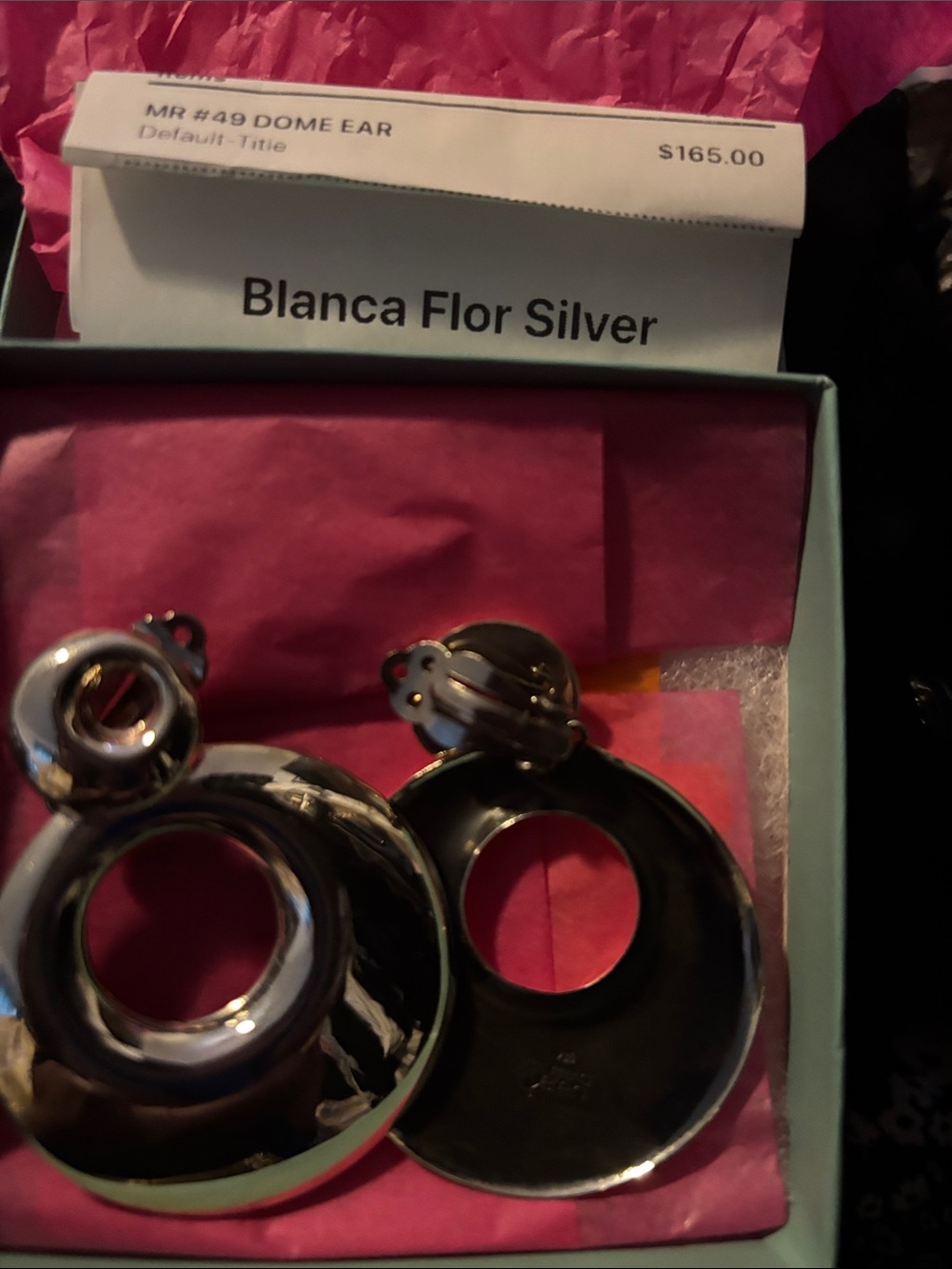 Blanca Flor Silver Round Dome Earrings - Silver